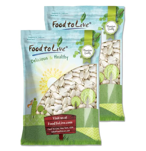 Vista 9 de Food to Live - Frijoles Lima Grandes, 1 Libra - Granos secos de mantequilla. Habas Grandes Cremosas. Buena fuente de proteínas, fibra, hierro