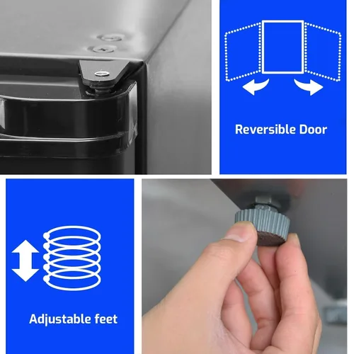 Vista 5 de Refrigerador Mini con cerradura Smad, refrigerador de 12V para vehículos recreativos de 1.0 pies cúbicos. Refrigerador compacto de 12V / 110V, sin