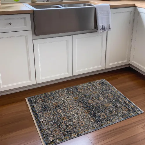 Vista 2 de Dalyn Rugs Yarra YA6 - Alfombra rectangular suave azul de 1 pies 8 pulgadas x 2 pies 6 pulgadas, fácil de limpiar, no se desprende, para dormitorio