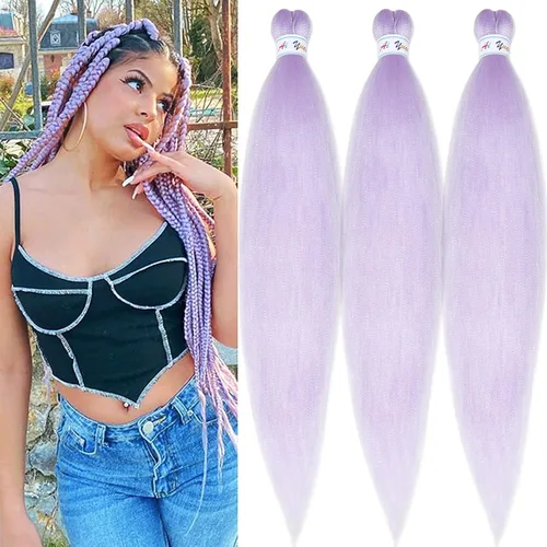 Vista 23 de Pelo trenzado corto 1B negro preestirado Extensiones de pelo trenzado para niños para trenzas de caja sin nudos, pelo trenzado preestirado de 16