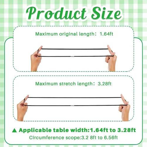 Vista 2 de Riakrum Correa elástica ajustable para mantel de mesa, cuerda elástica ajustable para sujetar la cubierta de mantel para picnic al aire libre