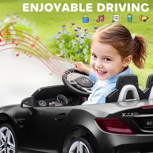 Vista 5 de Aosom Mercedes SLC 300 - Auto de paseo con licencia de 12 V para niños con control remoto, 2 velocidades, automóvil eléctrico para niños a batería