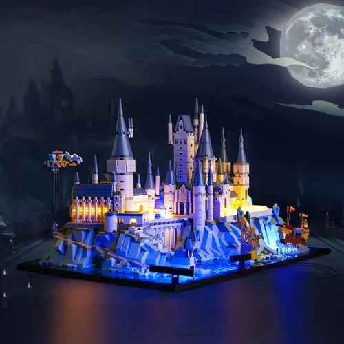 Vista 3 de Kit de luz LED mejorado para Lego Castle and Grounds Building Set, versión clásica compatible con el modelo Lego 76419 (modelo no incluido)