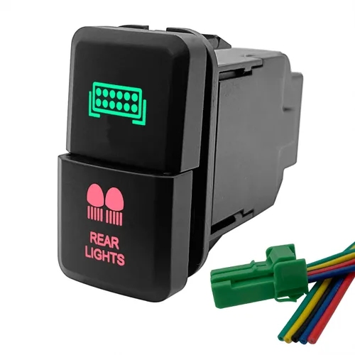Vista 20 de Compresor de aire y Interruptor de botón doble de bloqueo de diferencial trasero para Toyota Tacoma Prado Fortuner Hilux 39mm X 21mm
