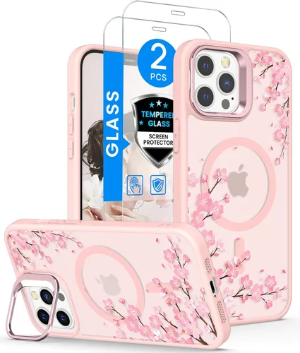 Vista 19 de Dretal para Funda iPhone 12, Funda iPhone 12 Pro Floral, con Protector de Pantalla, Soporte para Cámara, Protección de Grado Militar, Funda