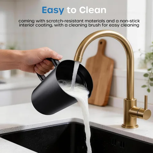Vista 6 de ECOWELL Espumador de leche automático y vaporizador, espumador eléctrico 4 en 1 para café con leche, máquina de chocolate caliente, espuma fría
