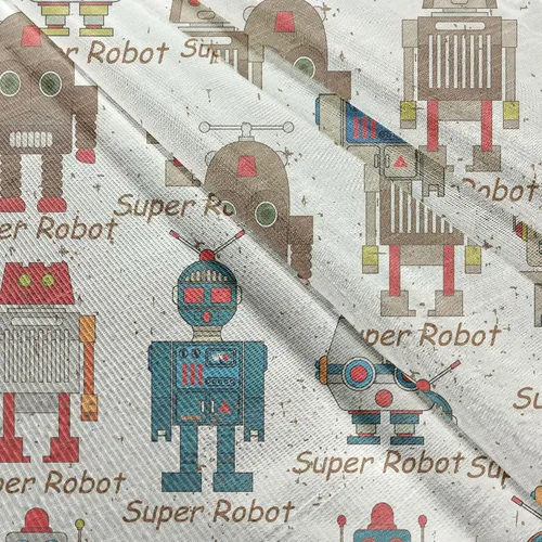 Vista 6 de Ambesonne Cortinas de tul robot con bolsillo para barra, varios juegos de súper robot diferentes en máquina futurista de fantasía de dibujos