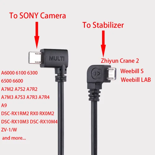 Vista 3 de Cable de control de cámara micro a multipuerto, para Zhiyun Crane 2/Weebill S/Lab