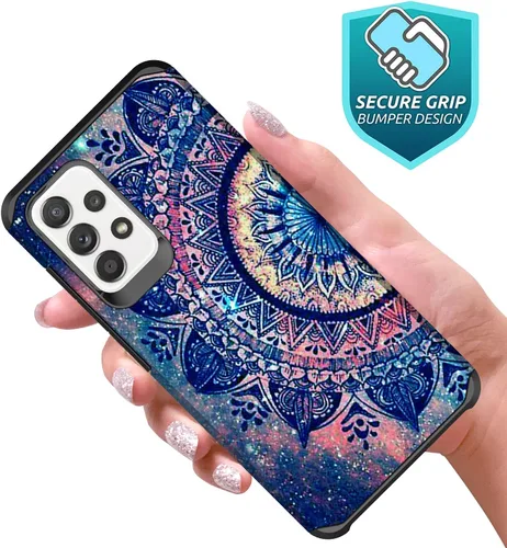 Vista 3 de Funda compatible con Samsung Galaxy A52, delgada, híbrida, a prueba de golpes, cubierta dura, a la moda, colorida, funda para Samsung Galaxy A52 4G