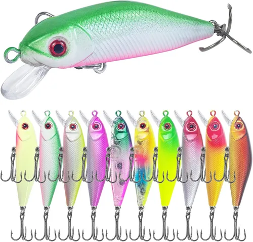 Vista 10 de Señuelos de pesca, señuelo grande y duro Minnow VIB con gancho de agudos Life-Like Swimbait Fishing Bait Popper Crankbait Vibe Sinking Señuelo