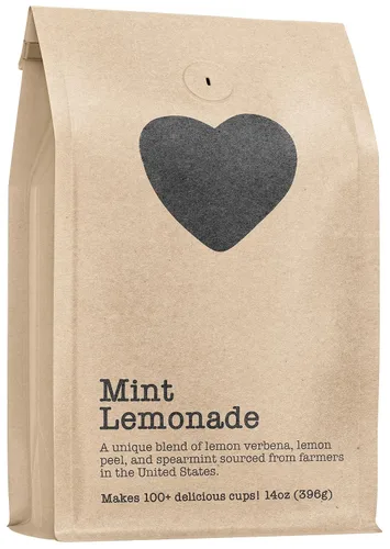 Vista 7 de Limonada de menta, 15-20 porciones, bolsa con cremallera ecológica, sin cafeína, té de hojas sueltas puro cultivado en Estados Unidos, 1.60 onzas