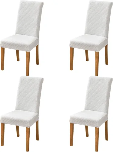Vista 8 de SoulFeel Juego de 4 fundas para sillas de celosía, extraíbles y lavables, elásticas de elastano jacquard Parsons para silla de comedor, fundas