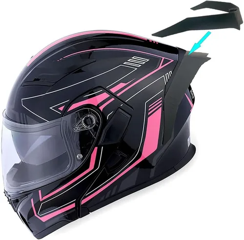 Vista 16 de 1Storm Casco modular de cara completa para motocicleta con doble visera abatible y protector solar: HB89 Flecha Azul