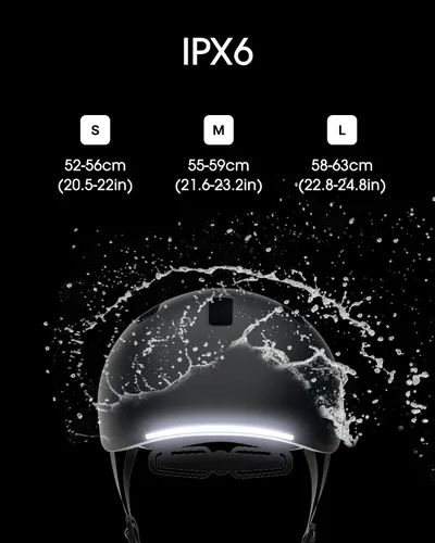 Vista 5 de Lumos Nyxel Smart Bike Helmet, Customizable Front and Back LED Lights with Turn Signals, 360° Visibility App Controlled Comfortable & Lightweight