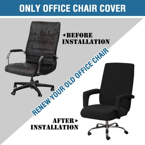 Vista 2 de H.VERSAILTEX Fundas para silla de oficina en casa, fundas elásticas para silla de escritorio de computadora, respaldo medio y alto, universal, funda