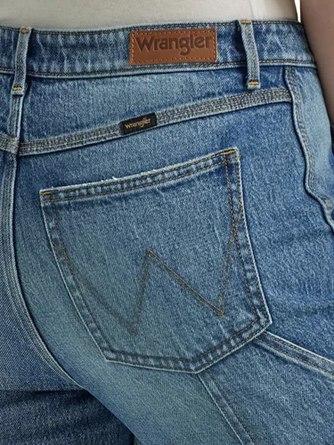 Vista 4 de Wrangler Jeans de carpintero de pierna recta de tiro alto para mujer