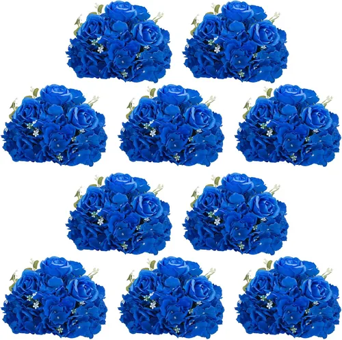 Vista 28 de NUPTIO Ramo de Arreglo de Bolas de Flores - 10 Piezas de 14.2 pulgadas de Diámetro Bolas de Flores Falsas Rosas Rosadas para Centros de Mesa