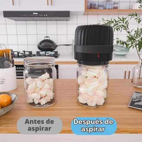Vista 7 de Kit de sellado al vacío eléctrico de tarros Mason para tarros Mason de boca ancha y boca regular, máquina selladora al vacío para conservar