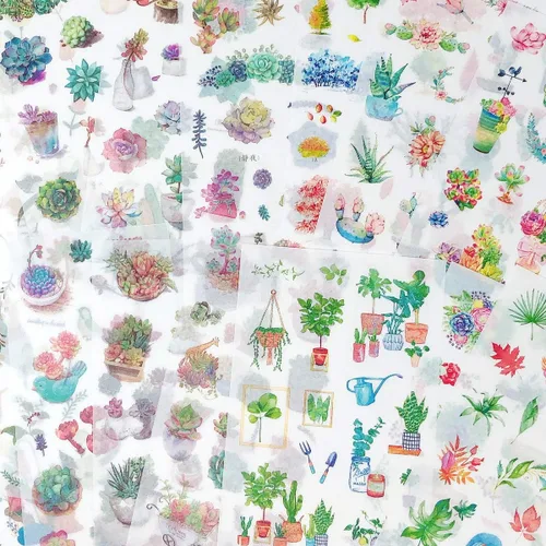 Vista 10 de allydrew Washi - Juego de calcomanías para álbumes de recortes, manualidades para papelería, diario, fabricación de tarjetas, (9 hojas), conejos