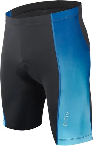 Vista 10 de ROTTO Pantalones cortos de ciclismo para hombre con acolchado de esponja y gel para ciclismo de carretera y MTB 01 Negro/Bolsillos