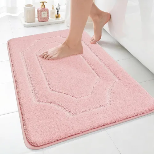 Vista 25 de BEQHAUSE Alfombra de Baño-Antideslizante-Tapete de Baño-Suave y Absorbente-Tapete de Ducha-Tapetes de Baño de Poliéster para Baño Lavables a Máquina