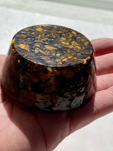 Vista 2 de Tiger's Eye Crystal Tower Buster Orgone Generator Energy Accumulator PERFECT GIFTING TOOL!!!! Made using Advance Harmonics Orgonite Many Beautiful