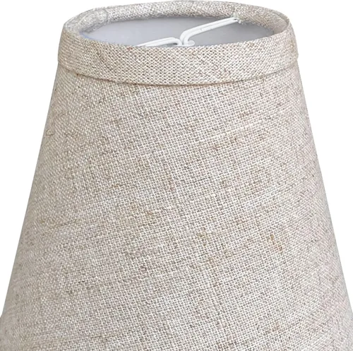 Vista 4 de TOOTOO STAR - Mini pantalla de barril marrón doble con clip, pantalla de tela de barril para candelabros de mesa, lámpara de pie de pared, repuesto