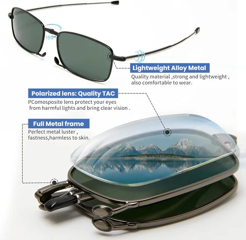 Vista 7 de Gafas plegables bloqueo de luz azul visión nocturna gafas de sol unisex con funda portátil