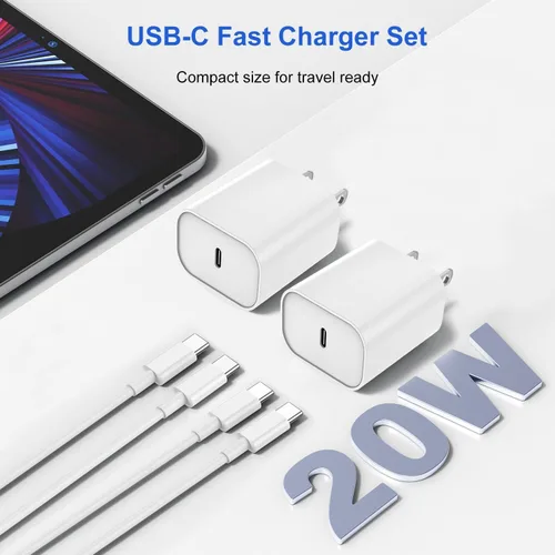 Vista 7 de Paquete de 2 cargadores rápidos USB C para iPad Pro 13 (M4)/iPad Pro 12.9/11 en 2025-2018, iPad Air 6th (M2)/5th/4 10.9 pulgadas, iPad 11/10/Mini