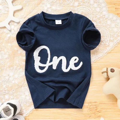 Vista 2 de Camiseta de primer cumpleaños para bebés niños de un año, camiseta de primer cumpleaños