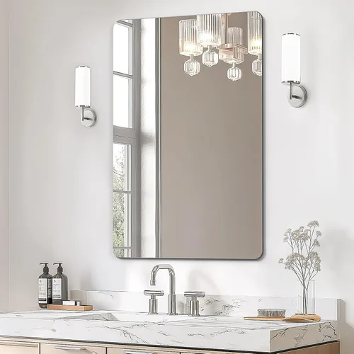 Vista 19 de USHOWER Espejo de baño negro para sobre el fregadero, 22 x 30 pulgadas, espejo rectangular negro mate para pared, espejo de tocador con marco