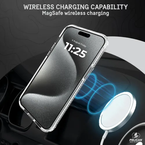 Vista 7 de Pelican Protector iPhone 15 Pro Max - Funda resistente MagSafe para teléfono, transparente