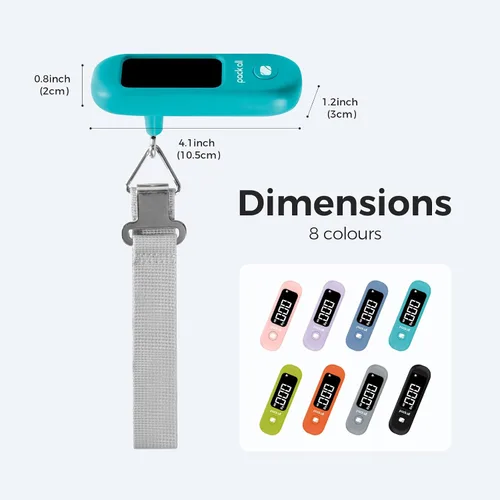 Vista 8 de pack all Báscula de equipaje de 110 libras, báscula digital de equipaje de mano, báscula de peso para maleta de viaje con pantalla LCD, batería