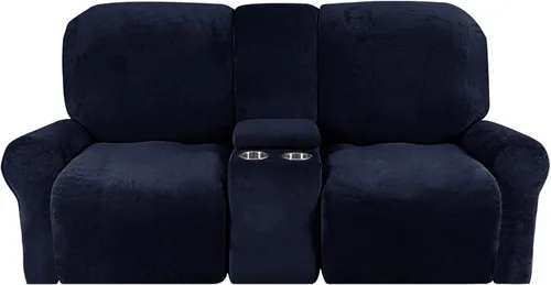 Vista 16 de Funda reclinable de terciopelo para sofá biplaza con consola central, fundas elásticas para sillas reclinables, funda suave para consola central