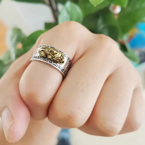 Vista 5 de HJ HUAJ Feng Shui Anillo Feng Shui PiXiu Mantra Anillo PiXiu Anillos PiXiu, Anillo PiXiu Anillo De La Suerte Feng Shui Amuleto Lucky Wealth Jewelry
