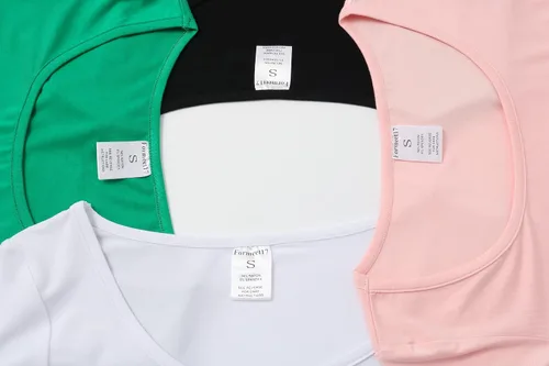 Vista 6 de Formeet17 4 piezas de camisetas cortas básicas con cuello redondo y manga casquillo para mujer