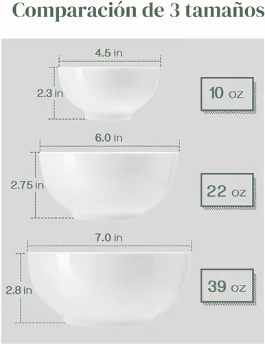 Vista 8 de DOWAN Juego de 4 cuencos pequeños de cerámica de 8.5 onzas, cuencos blancos para postres, salsas, guarniciones, helado, fruta, arroz, aptos