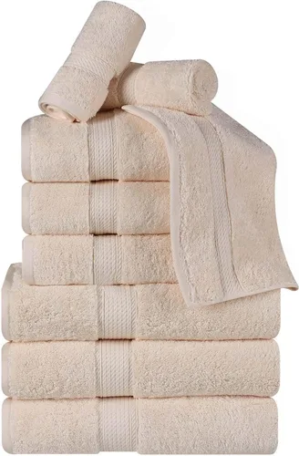 Vista 155 de BNM Toallas de Algodón Egipcio de Peso Pesado, Ideales para Baño, Ducha, Spa, Hotel, 800 GSM, Toallas Faciales/de Aseo, Toallas de Mano, Toallas