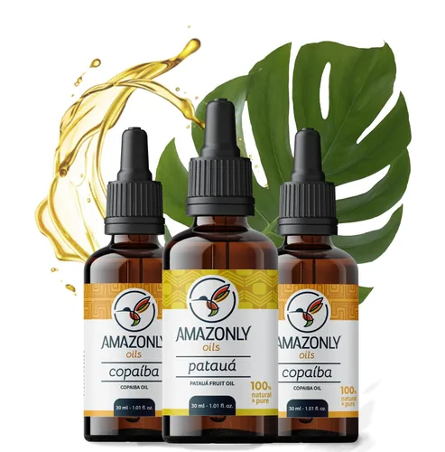 Vista 10 de AMAZONLY Botanic Bliss Collection - Aceite vegetal amazónico de nuez de Brasil, Andiroba y Pracaxi para cabello y piel, paquete de 3