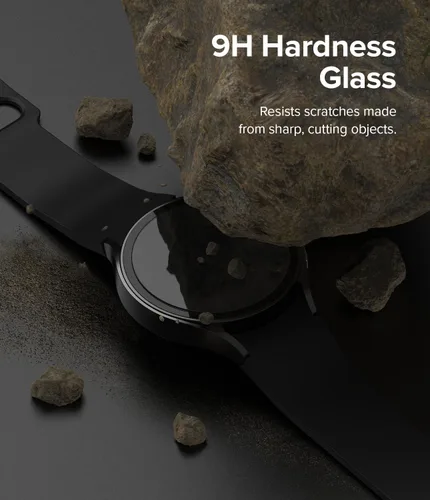 Vista 7 de Ringke Paquete de 4 protectores de pantalla compatibles con Samsung Galaxy Watch 6 (1.732 pulgadas), vidrio templado protector de dureza 9H