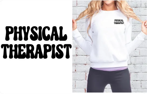 Vista 2 de SEC Apparel Fisioterapeuta termoadhesivos adhesivos de transferencia de letras para camisetas tela ropa