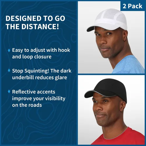 Vista 3 de TrailHeads Race Day Performance - Gorra deportiva ligera de secado rápido para hombre, talla única