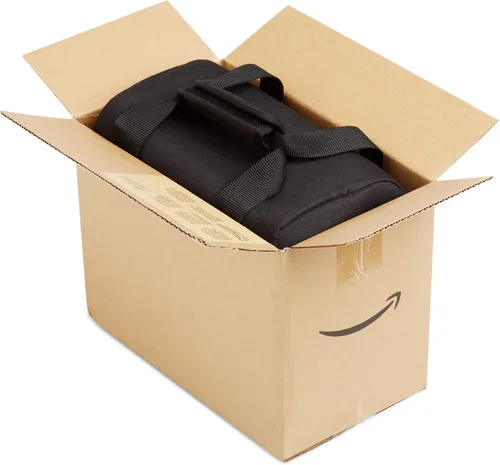 Vista 8 de Amazon Basics Bolsa grande para dispositivos DSLR, negra con interior gris
