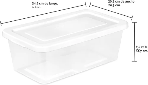 Vista 3 de Sterilite - Paquete de 12 cajas de almacenamiento apilables con tapas a presión; contenedor organizador de plástico resistente para armario, baño