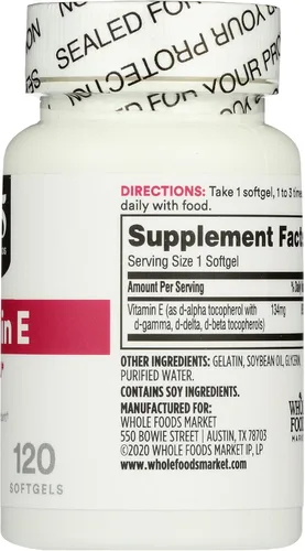 Vista 5 de 365 by Whole Foods Market, Vitamina E 200 UI, 120 CT