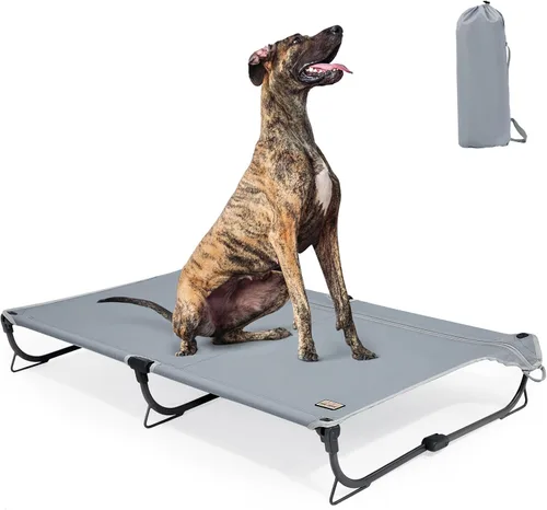 Vista 8 de CANINE CANYON Catre antideslizante mejorado, cama elevada grande para perros, catre plegable portátil para exteriores, para campamento/hogar, a