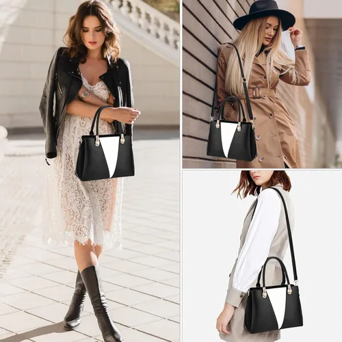 Vista 7 de Bolsos de mano de piel sintética para mujer bolsos de hombro con asa superior