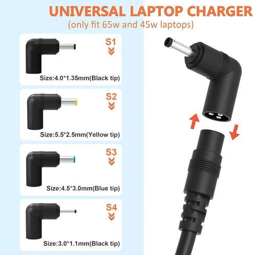 Vista 2 de Cargador SZGUDULO de 65 W, 45 W, 33 W, compatible con portátil Asus