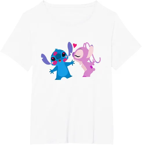 Vista 81 de Disney Stitch and Angel - Camiseta para el día de San Valentín Negro