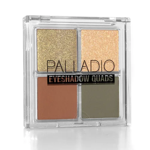Vista 11 de Palladio Sombra de ojos cuádriceps, aterciopelada pigmentada mate mezclable, acabados metálicos y brillantes, fórmula cremosa, paleta de sombra